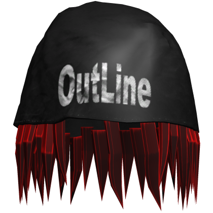 Black Outline Beanie w Red Punk Hair Roblox item