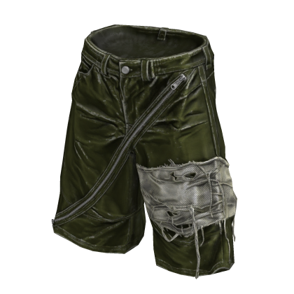 Green Archive Wax Bandage Shorts