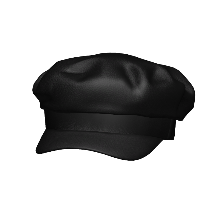 Black Leather Beret Hat