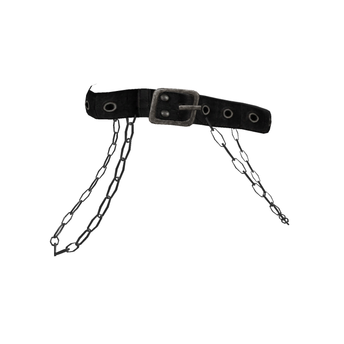 Gothic Chain Waist Belt - Black & Silver