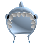 Cute Light Blue Shark Hoodie w Teeth
