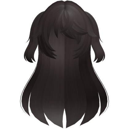 fischl long fluffy hair w ponytails brown Roblox item