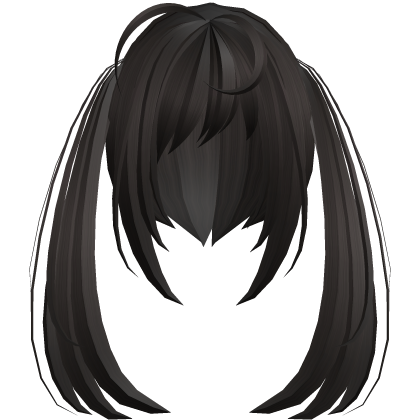 thick messy anime moe pigtails dark brown