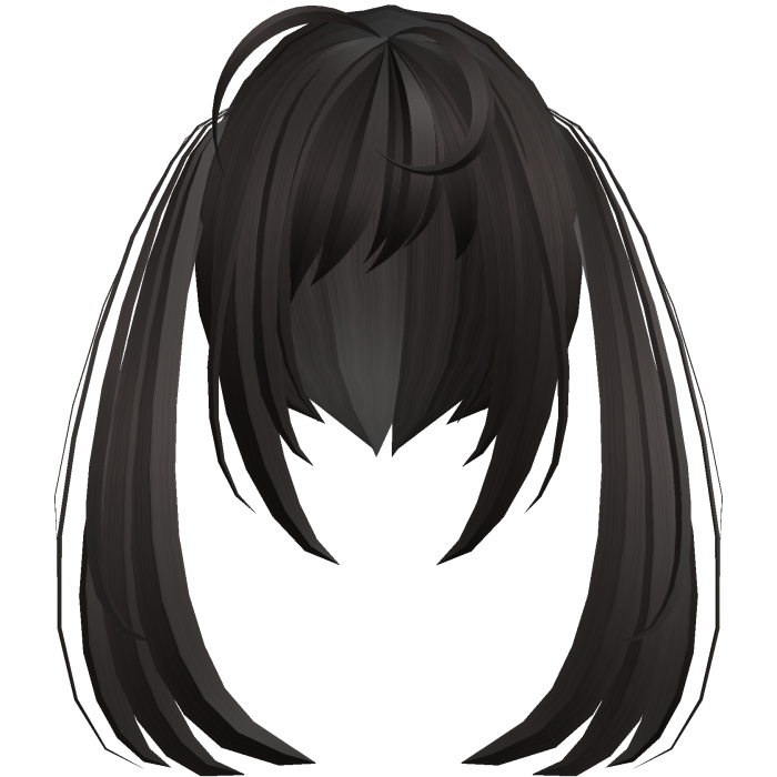 thick messy anime moe pigtails dark brown