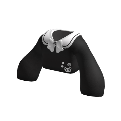 ꒰♡꒱ cute school girl panda sweater in black thumbnail