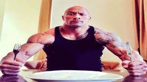 THE ROCK EAT PANCAKES