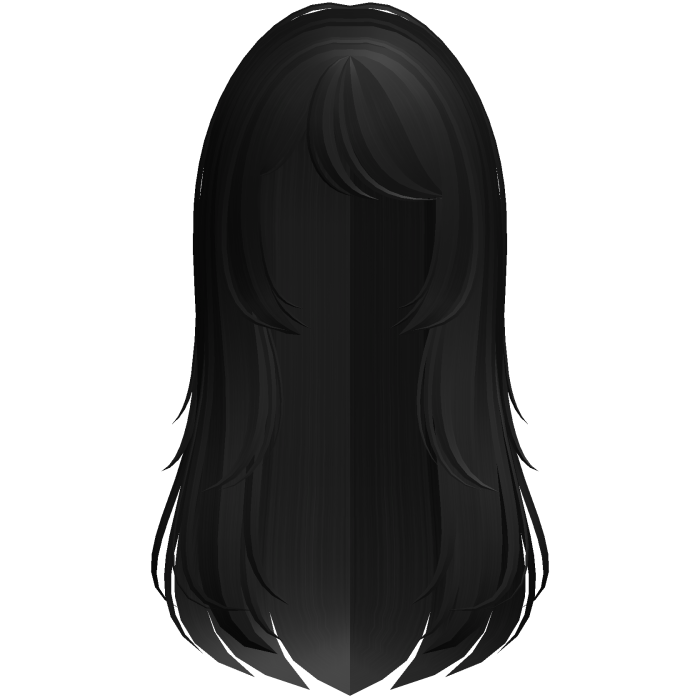 cute long layered wispy doll hair in black