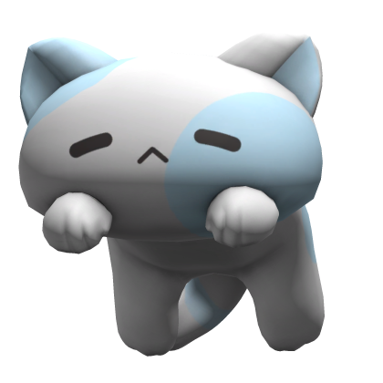 Kawaii Sleeping Cat Kitten on Head - Blue