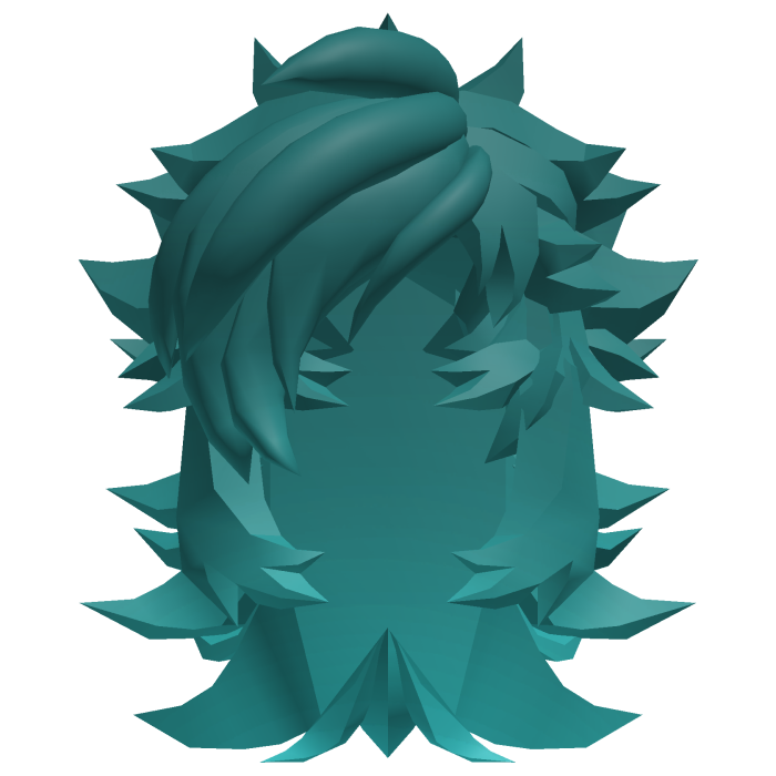 Blocky Long Teal Hair