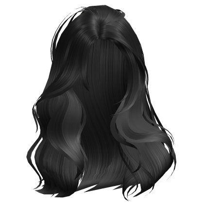  Straight Long Fashion Feathered Flowy Black Roblox item