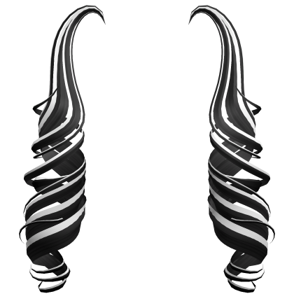 ♡ ꒰ Cute Long Curly Extensions in Black & White Roblox item