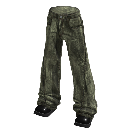 Faded Baggy Jeans (Green)
