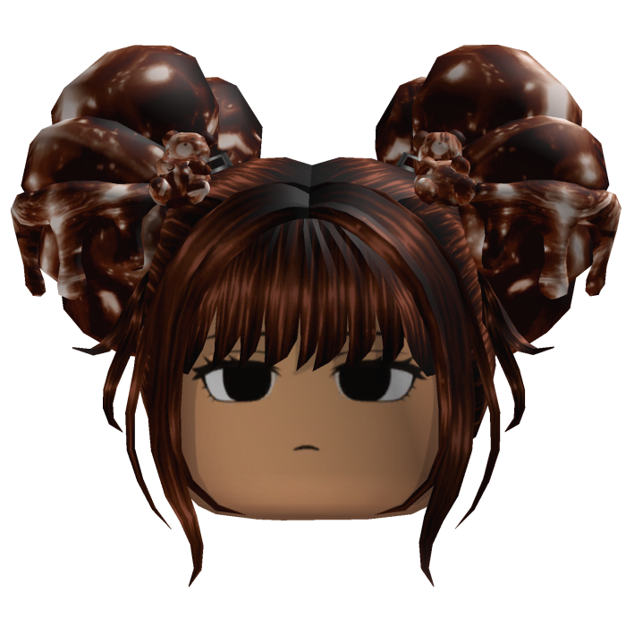 Curly Space Buns Girl Hair (Dark Brown)