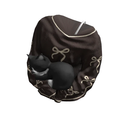 Brown Off-Shoulder Bow Sweater  w/ Cozy Cat Roblox item thumbnail