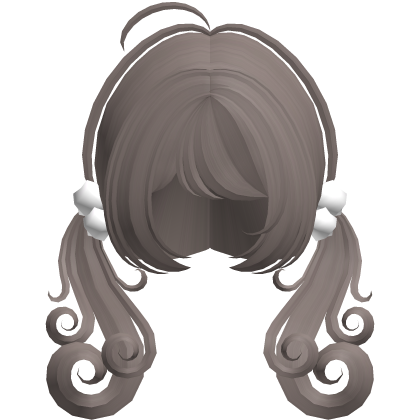 cute swirly curly tiny pigtails ash brown
