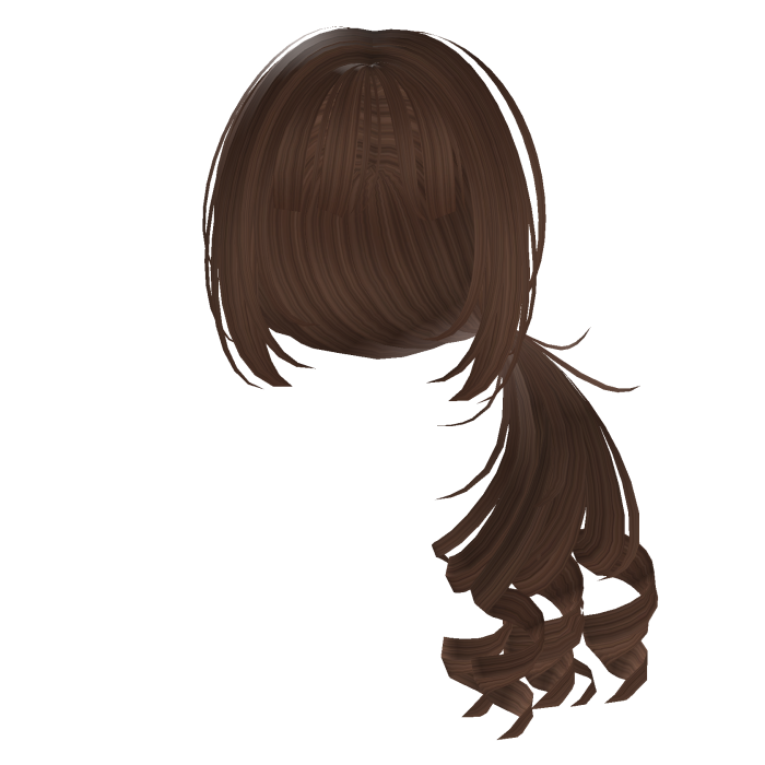 One Sided Curly Bangs Hair Caramel Brown