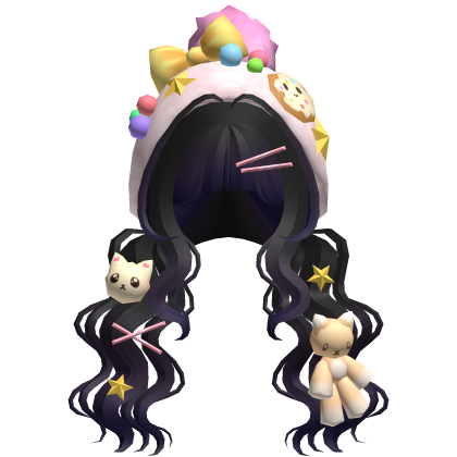 Kawaii Candy Kitty Curly Plushie Pigtails Twilight