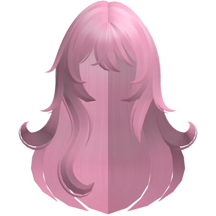 kawaii fluffy messy long anime hair hot pink