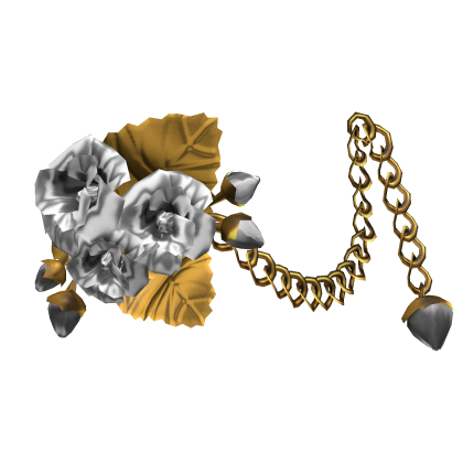 3.0 White & Gold Metal Rose Flower Waist Chain