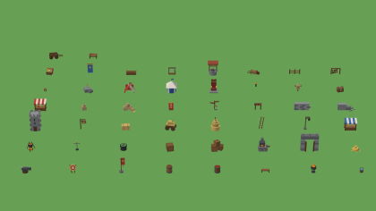 Low Poly Medieval Pack | 50 Castle and Town Props preview 2