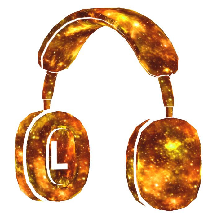 Cartoony Orange Galaxy Heaphones🌌