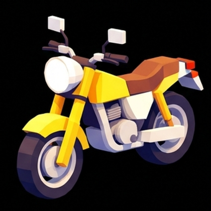Yellow Low Poly Moto  preview 1