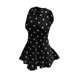 ☆ knit black polka dot mini dress