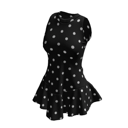 ☆ knit black polka dot mini dress