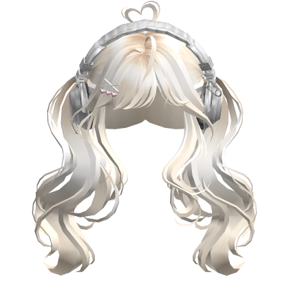 Cute Wavy Pigtails w/Headphonnes (beige)