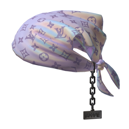 Tied LV Bandana Hat with Chain 