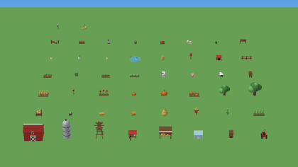 Low Poly Farm Pack | 50 Barn, Crops and Animals preview 1