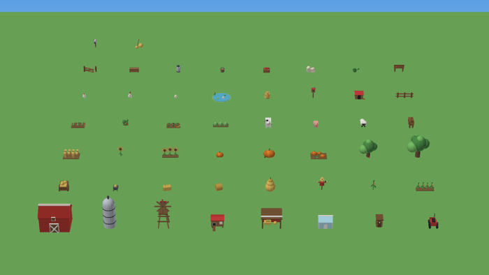 Low Poly Farm Pack | 50 Barn, Crops and Animals preview 1