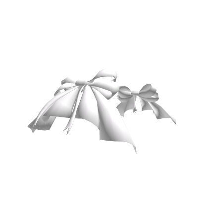 Hip ruffled bows in white