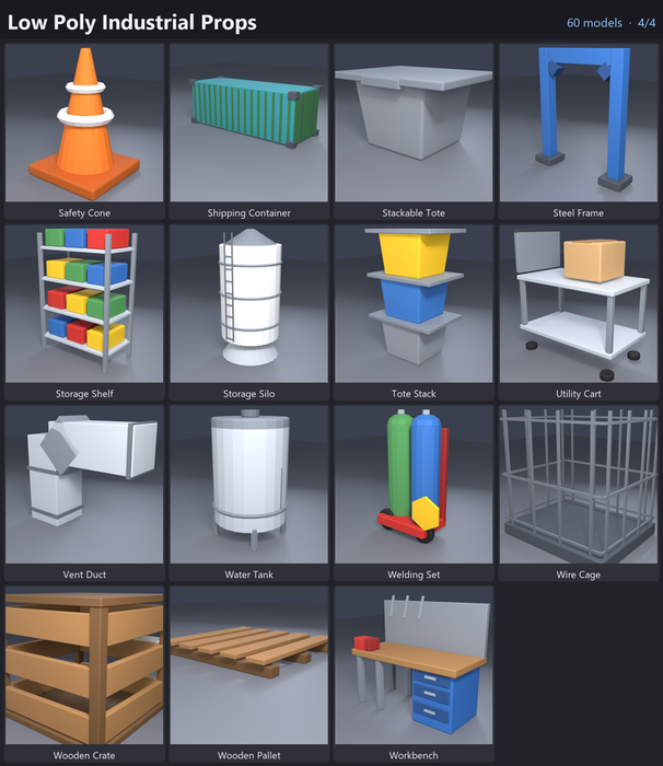 Low Poly Industrial Props Pack Warehouse x60 preview 4