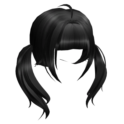 ♡ cute pigtails in black hair ♡ ✧.* Roblox item