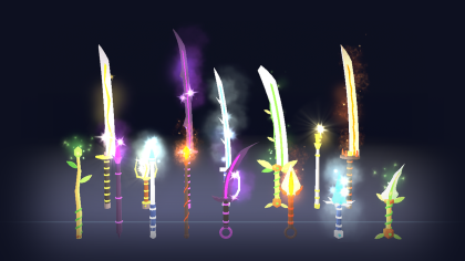 Low Poly Fantasy Weapon Pack x60 Elemental Blade preview 8