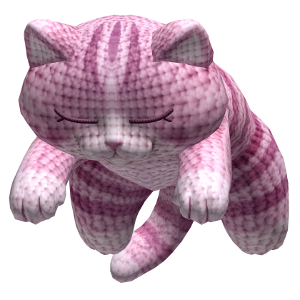 Cute Sleeping Cat on Head - Purple Yarn Crochet