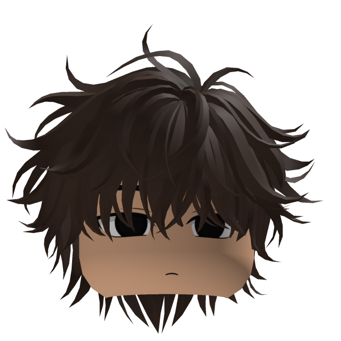 Cute Y2K emo messy brown hair