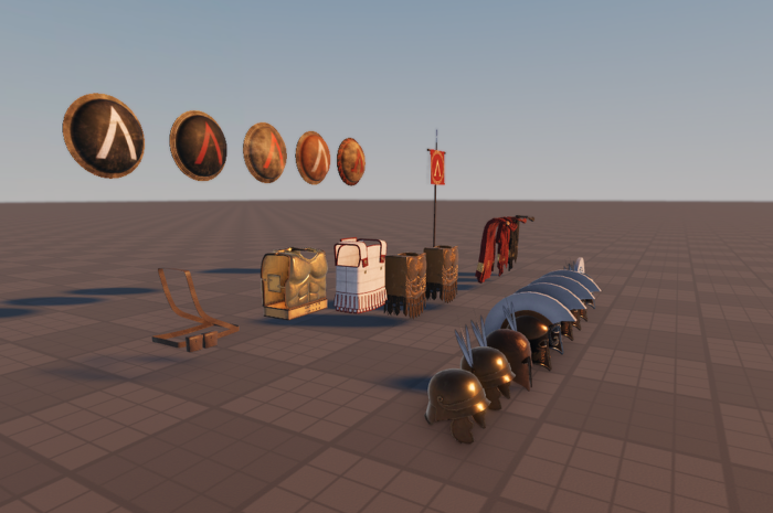 ( 23 PC ) HD Spartan Helmet Armor Rome Punic Pack preview 3