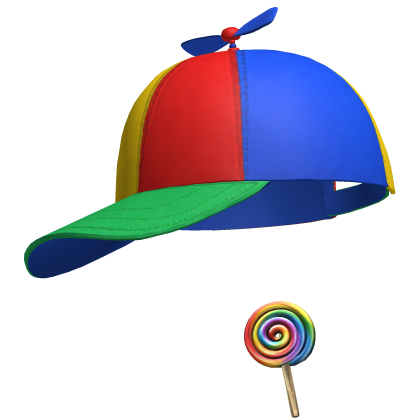 Tilted Propeller Hat W/ Rainbow LolliPop Roblox item