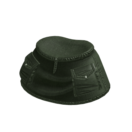 Army Green Denim Jean Cargo Skirt