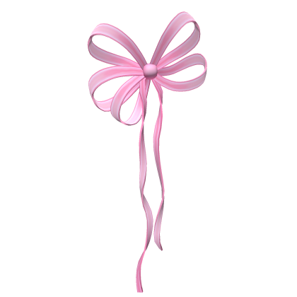 Pink Delicate Floral Tied Hair Bow Ribbon Roblox item