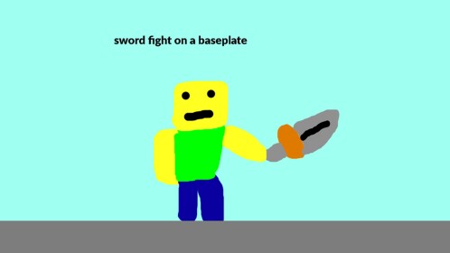 sword fight on a baseplate