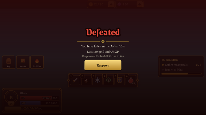 RPG UI Kit Inventory Quest Health Mana HUD Panels preview 2