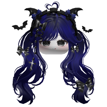 Goth Wavy Pigtails w/Headband (Brown)