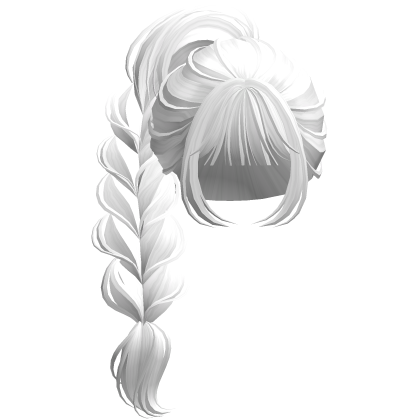 Braided Anime Princess Ponytail White