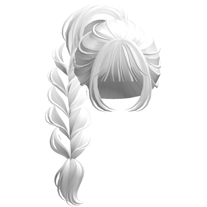 Braided Anime Princess Ponytail White