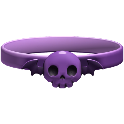 purple skull bat halloween thick choker