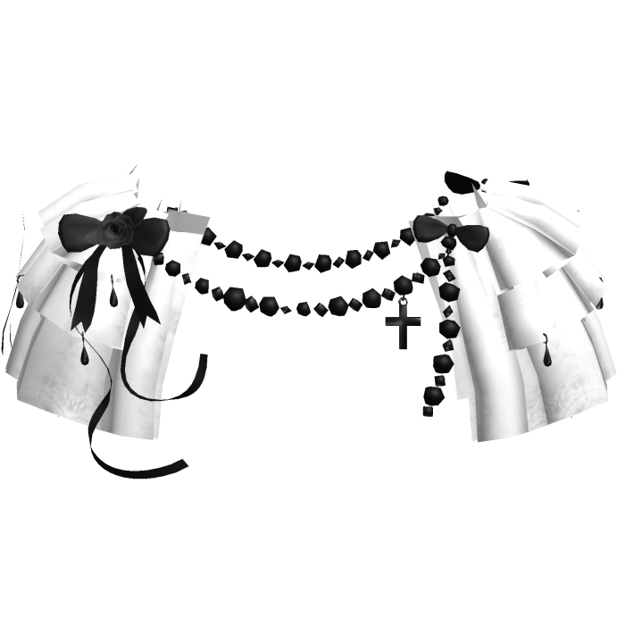 White Victorian Lace Black Ribbon Dress