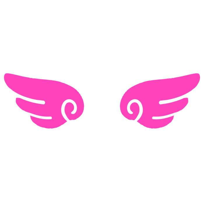 ♡ Cute Glowing Angel Chibi Wings Hot Pink